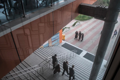 A stairwell at Fatih University in Istanbul on March 7, 2013. (Photo by Monique Jaques/Corbis/Getty Images) 