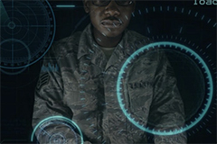 Man in military uniform with AI