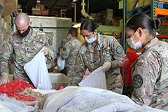 The California Army National Guard supported supporting humanitarian assistance to food banks during the COVID-19 crisis