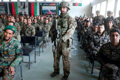 Attending an Afghan National Army graduation ceremony in Kabul, Afghanistan, January 2019 Omar Sobhani / Reuters