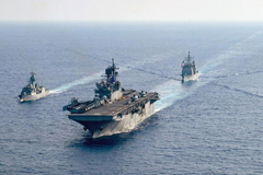 US navy fleet at sea