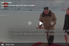 screenshot of CNN video with North Korean leader Kim Jong Un and his sister walking