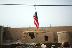 American flag hanging