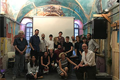 Mark Jarzombek (right) poses with MIT students in Jerusalem at a MISTI Workshop in June 2019.