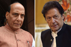   India's defence minister Rajnath Singh (left) and Pakistan's Prime Minister Imran Khan (right).Credit: Hindustan Times/Getty, Aamir Qureshi/Getty