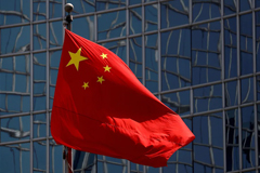 The Chinese national flag is seen in Beijing on April 29, 2020. (Thomas Peter/Reuters)