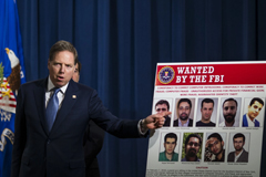 Geoffrey Berman, the United States attorney for the Southern District of New York, discussing the charges last year against nine Iranians accused of hacking into the systems of hundreds of companies and academic institutions.CreditCreditZach Gibson/Bloomberg